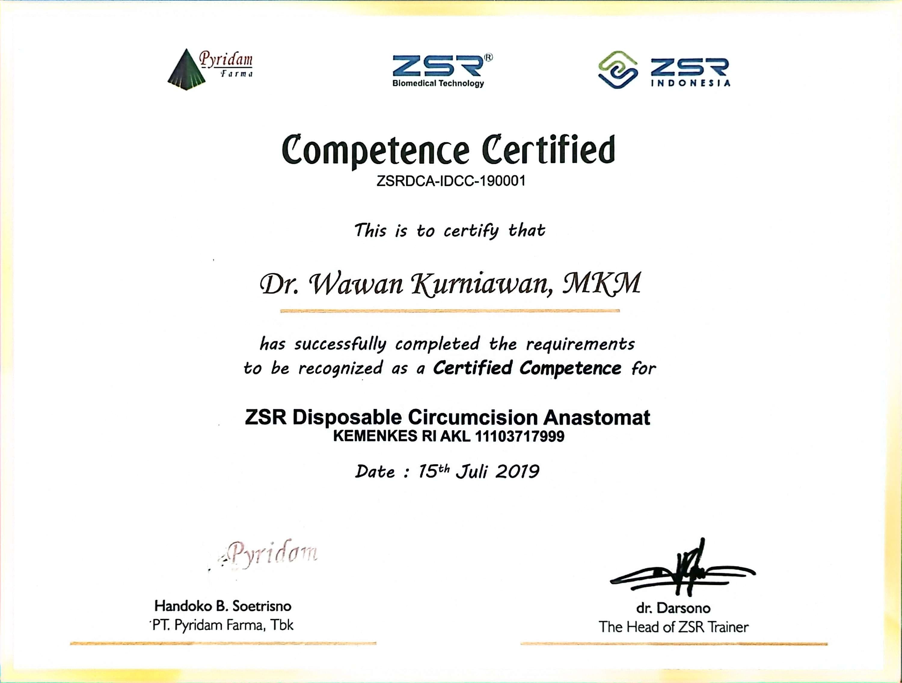 Certified ZSR Disposable Circumcision Anastomat